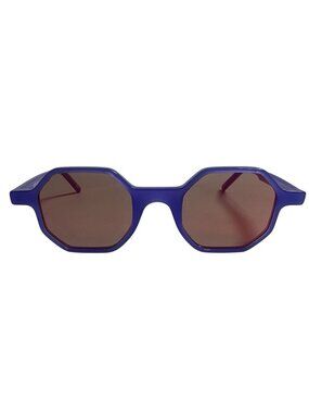 ANDY WOLF Alfons Octagon Frame Sunglasses in Blue